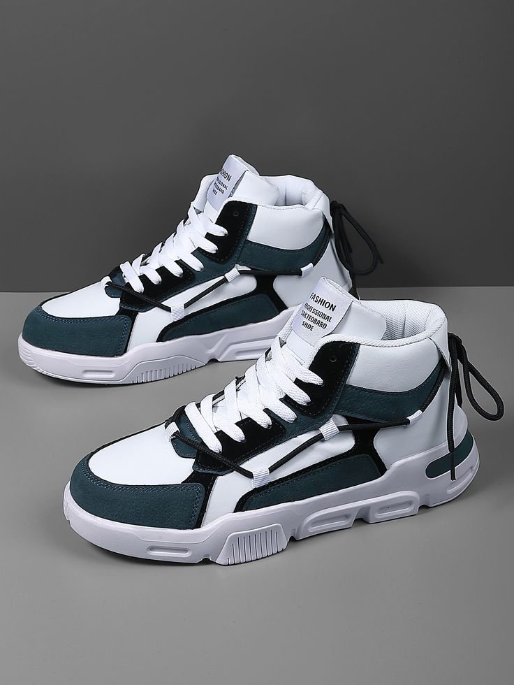 Sneaker Culture: More Than Just Shoes men colorblock lace up front sneakers high top skate shoes